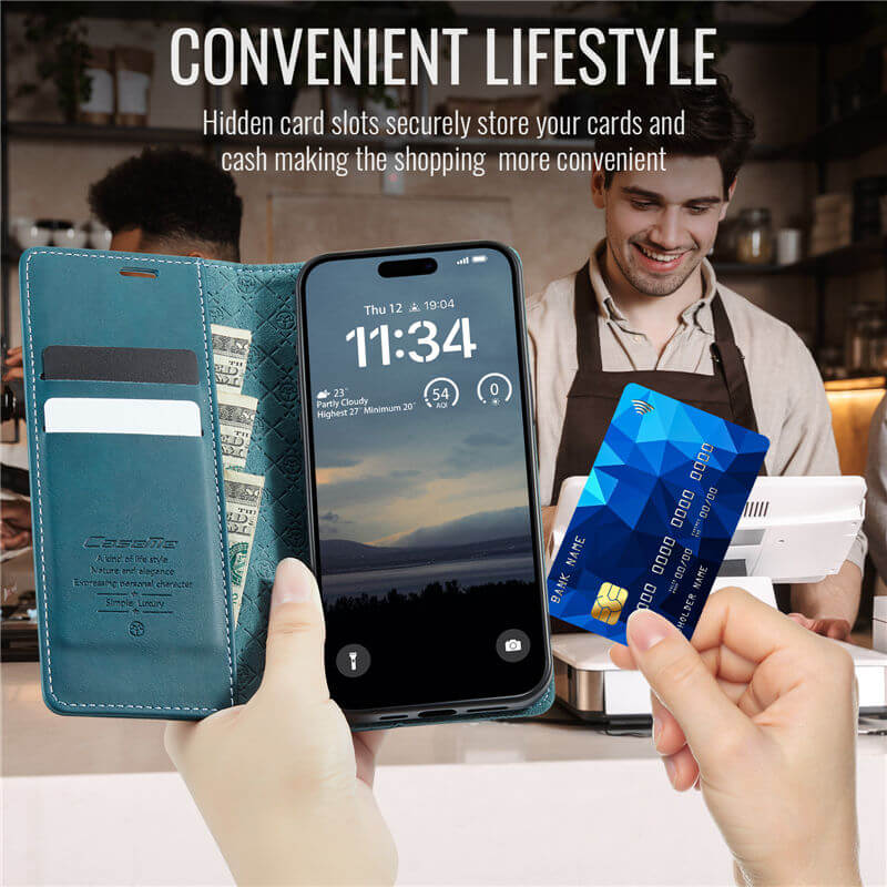 CaseMe iPhone 17 Pro RFID-blocking Wallet Case