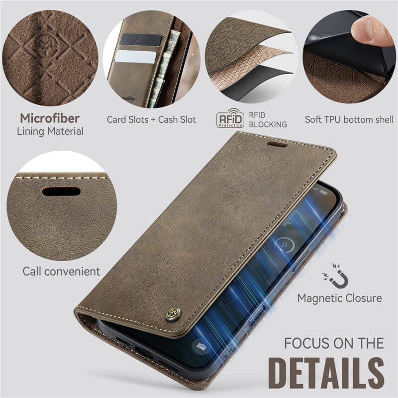 CaseMe iPhone 17 Pro Max Wallet Case – Magnetic & RFID Blocking