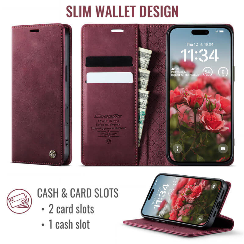 CaseMe iPhone 17 Pro RFID-blocking Wallet Case