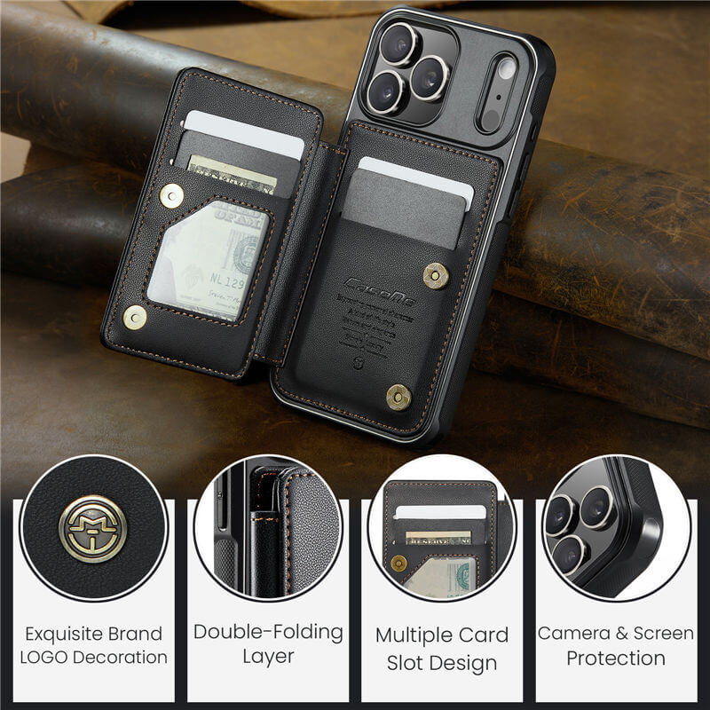 CaseMe iPhone 17 Pro Max RFID Blocking Card Holder Kickstand Case - Image 10