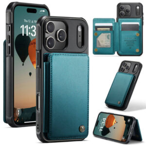 CaseMe iPhone 17 Pro Max RFID Blocking Card Holder Kickstand Case