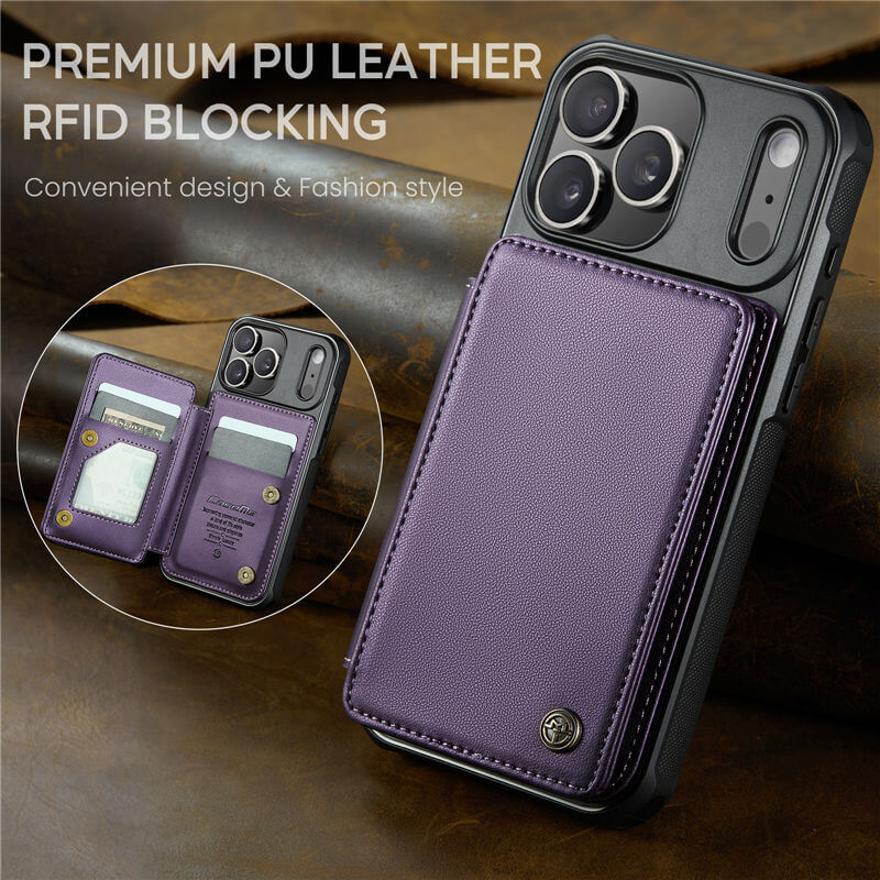 CaseMe iPhone 17 Pro Max RFID Blocking Card Holder Kickstand Case