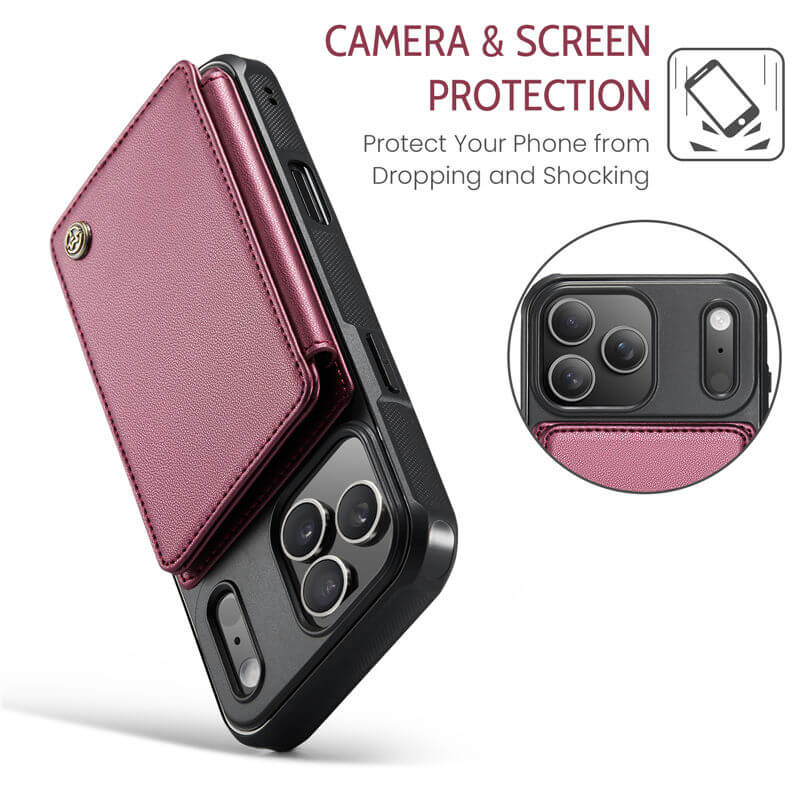 CaseMe iPhone 17 Pro Max RFID Blocking Card Holder Kickstand Case - Image 9