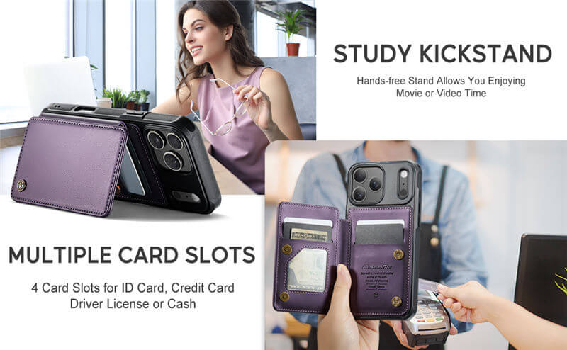 CaseMe iPhone 17 Pro RFID Blocking Card Holder Case