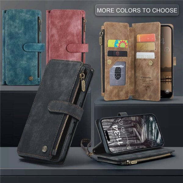 Alternative view of CaseMe iPhone 17 Pro Max Wallet Kickstand Case with Wrist Strap