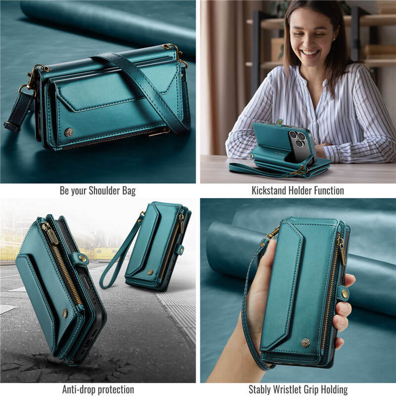 CaseMe iPhone 17 Pro RFID Wallet Crossbody Case