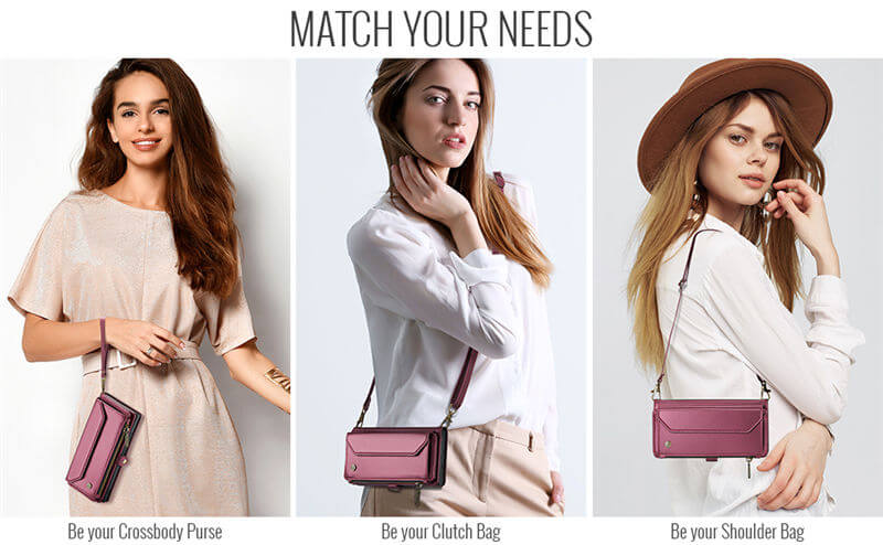 CaseMe iPhone 17 Pro Wallet RFID Blocking Crossbody Phone Case