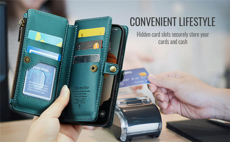 CaseMe iPhone 17 Pro Wallet RFID Blocking Crossbody Phone Case