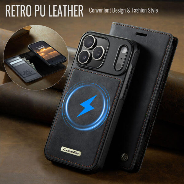 Alternative view of CaseMe iPhone 17 Pro 2-in-1 Magnetic Wallet Case – MagSafe & RFID Blocking