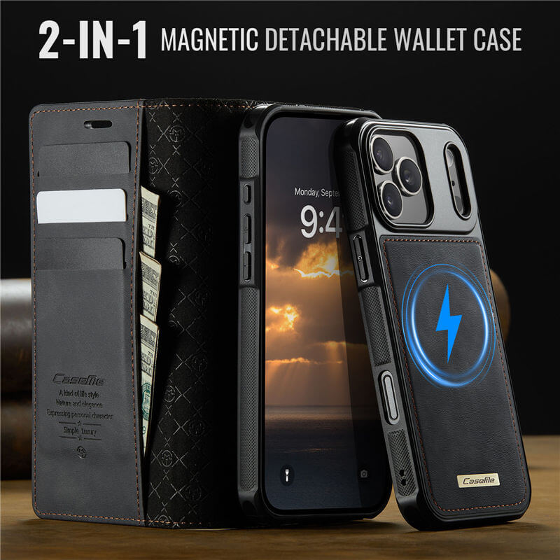 CaseMe iPhone 17 Pro Max 2-in-1 Magnetic Wallet Case – MagSafe & RFID Blocking - Image 9