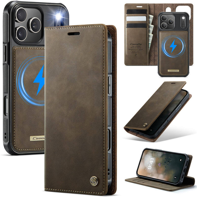 CaseMe iPhone 17 Pro Max 2-in-1 Magnetic Wallet Case – MagSafe & RFID Blocking