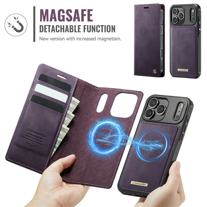 CaseMe iPhone 17 Pro 2-in-1 Magnetic Wallet Case