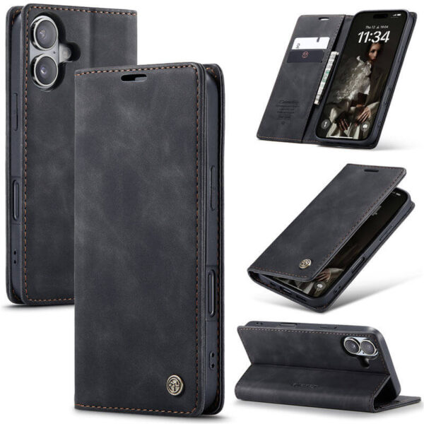 CaseMe iPhone 17 Wallet Magnetic Suede Leather Case