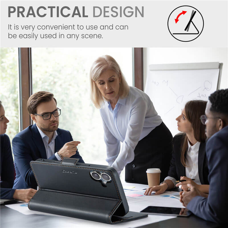 CaseMe For iPhone 17 Wallet RFID Blocking Magnetic Buckle Case