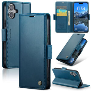 CaseMe For iPhone 17 Wallet RFID Blocking Magnetic Buckle Case