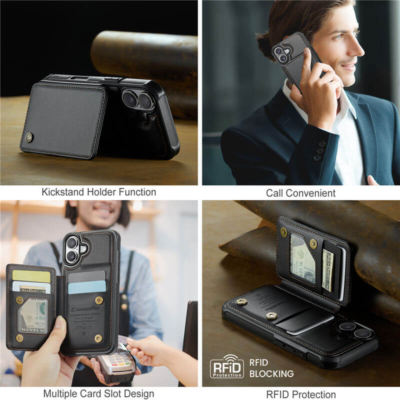 CaseMe iPhone 17 RFID Blocking Card Holder Kickstand Case - Image 8