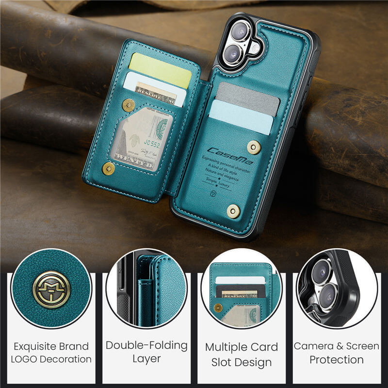 CaseMe iPhone 17 RFID Blocking Card Holder Kickstand Case - Image 10
