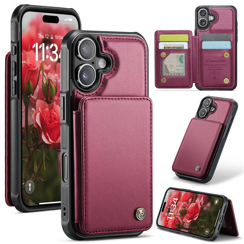 CaseMe iPhone 17 RFID Blocking Card Holder Kickstand Case