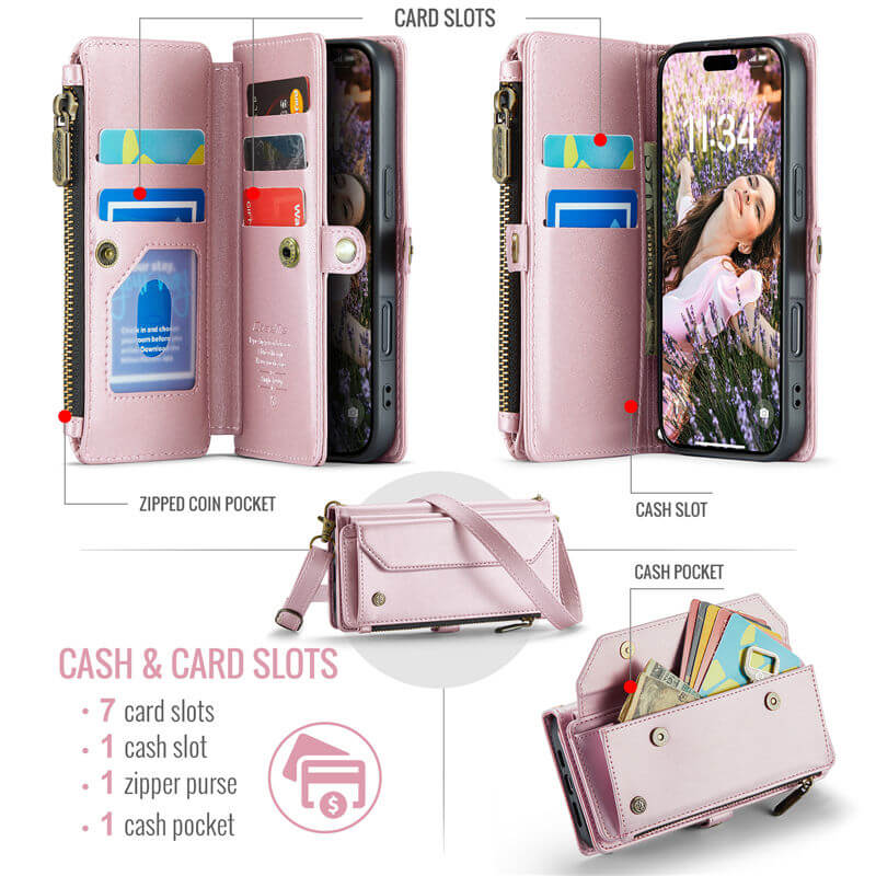 CaseMe iPhone 17 RFID Wallet Crossbody Case