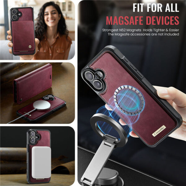 CaseMe iPhone 17 2-in-1 Magnetic Wallet Case – MagSafe & RFID Blocking - Image 6