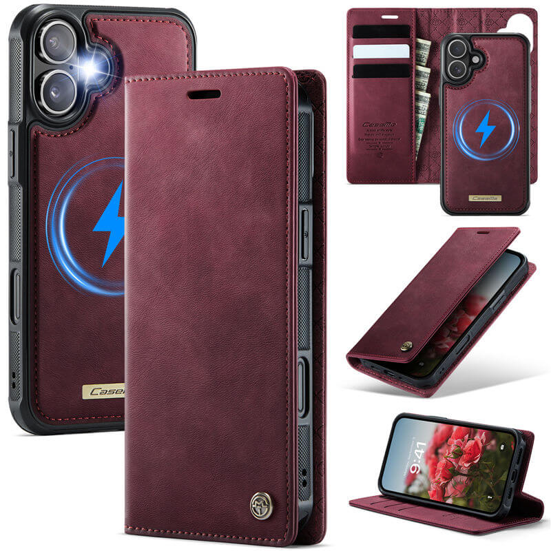 CaseMe iPhone 17 2-in-1 Magnetic Wallet Case – MagSafe & RFID Blocking