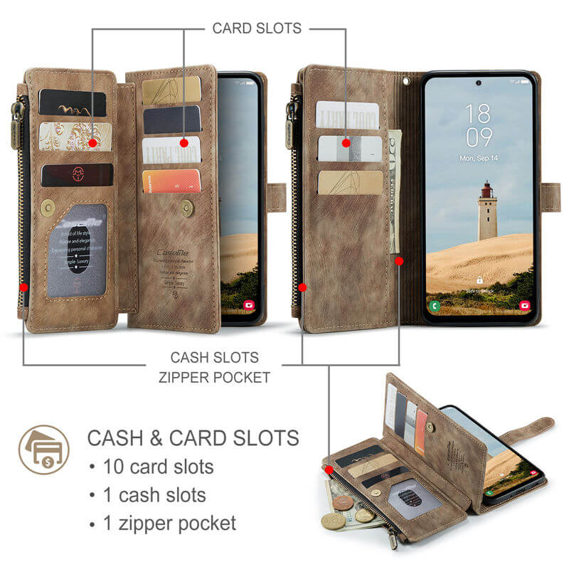 CaseMe Samsung Galaxy A17 Wallet kickstand Case with Wrist Strap - Image 4