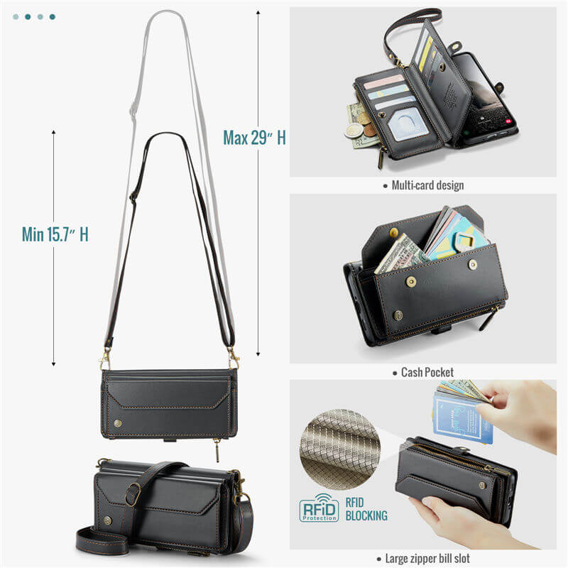 CaseMe Samsung Galaxy A17 Crossbody RFID Blocking Wallet Case - Image 5