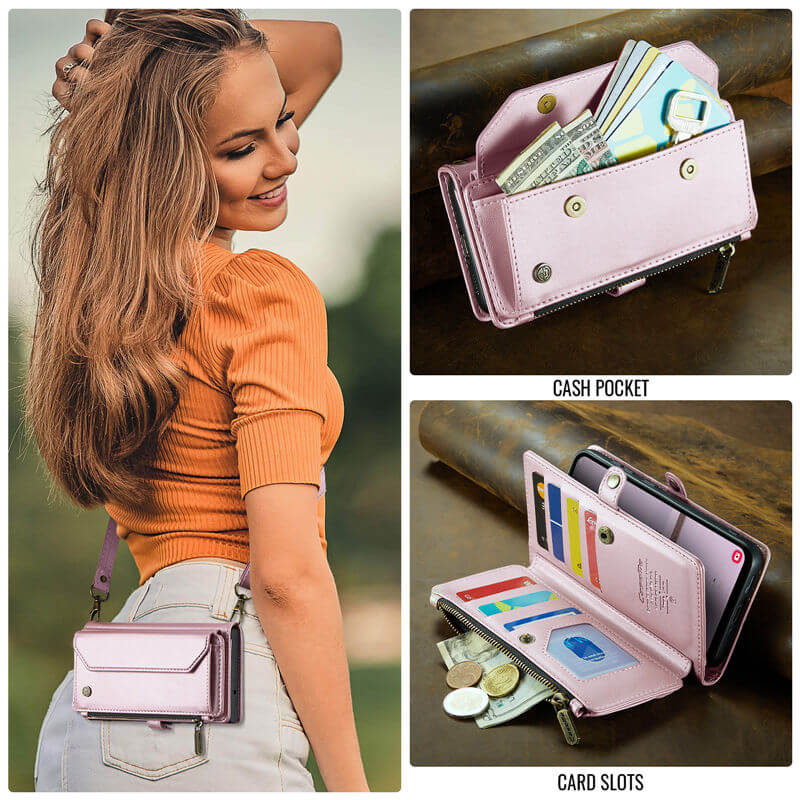 CaseMe Samsung Galaxy A17 Crossbody RFID Blocking Wallet Case - Image 12