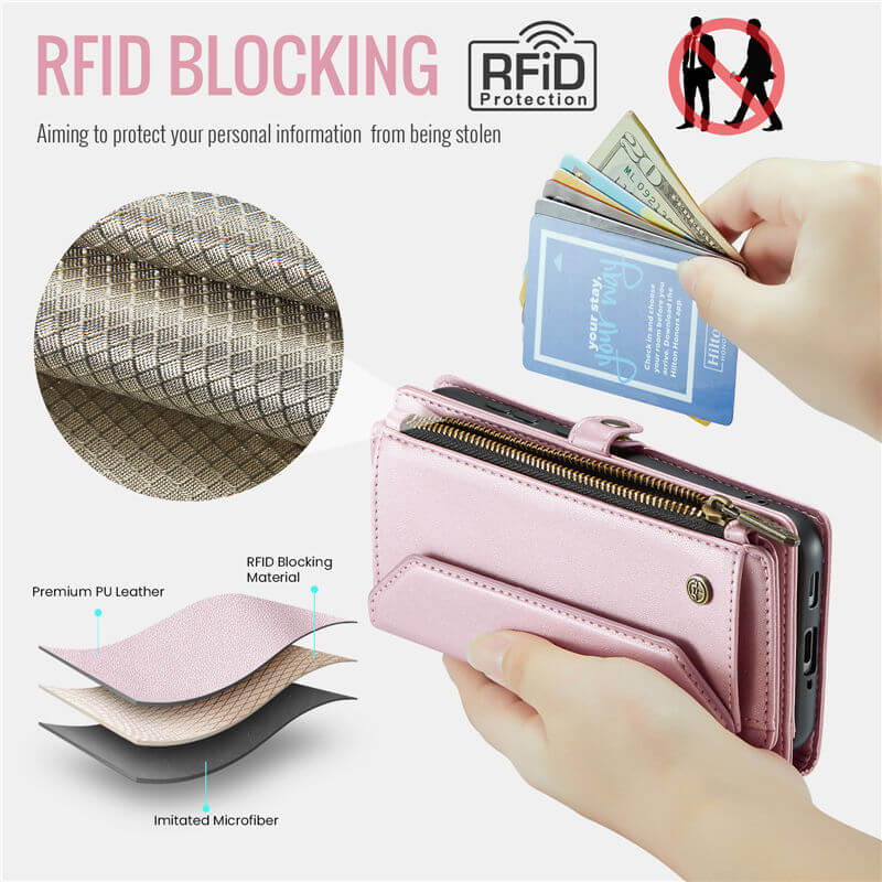CaseMe Samsung Galaxy A17 Crossbody RFID Blocking Wallet Case - Image 7