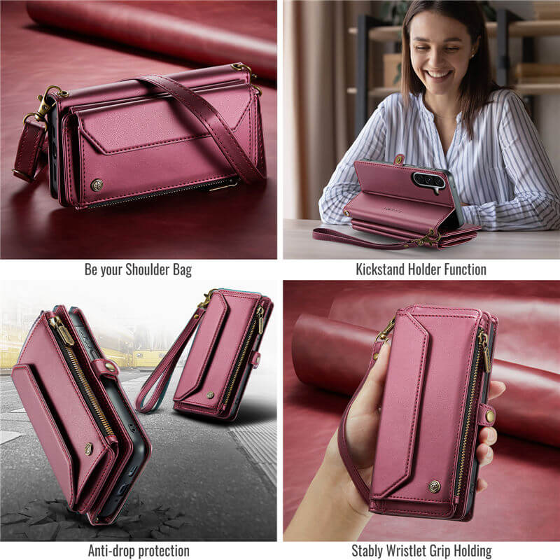 CaseMe Samsung Galaxy A17 Crossbody RFID Blocking Wallet Case - Image 9