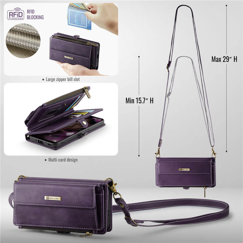 CaseMe Samsung Galaxy A17 Wallet Case with RFID Blocking & Crossbody Strap - Image 4