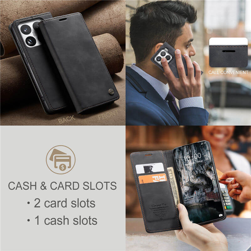 CaseMe Xiaomi 15 Pro Wallet Suede Leather Case - Image 7