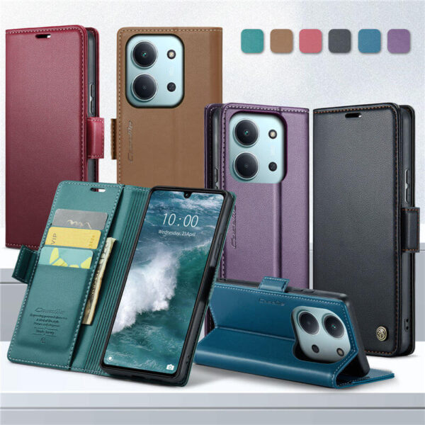Alternative view of CaseMe Xiaomi Redmi 15C Wallet RFID Blocking Magnetic Buckle Case