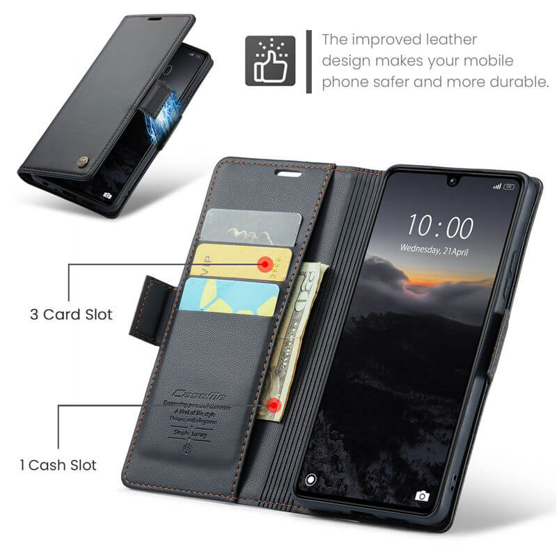 CaseMe Xiaomi Redmi 15C Wallet RFID Blocking Magnetic Buckle Case - Image 4