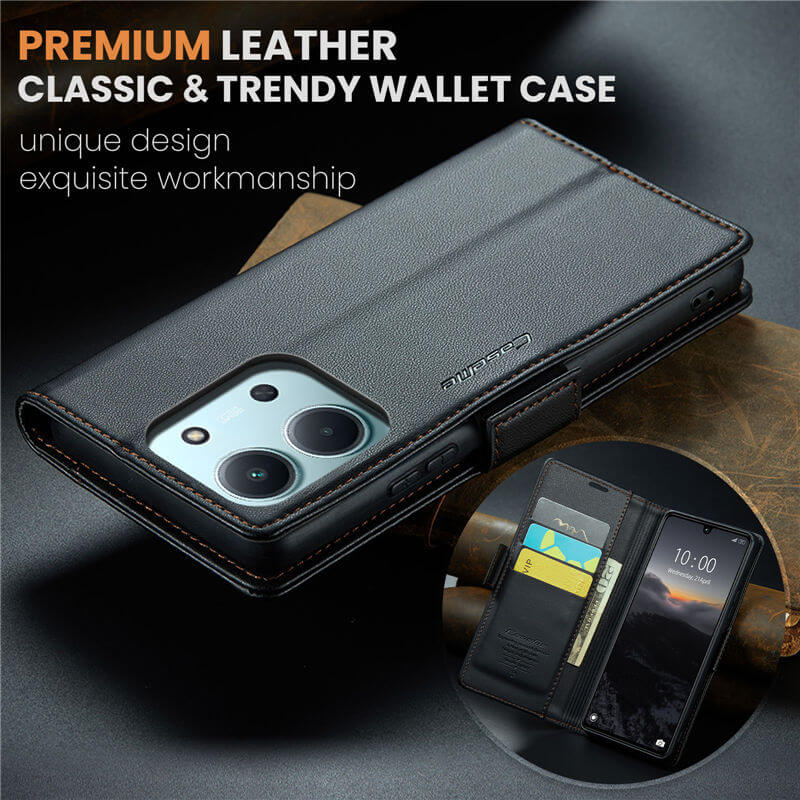 CaseMe Xiaomi Redmi 15C Wallet RFID Blocking Magnetic Buckle Case - Image 10