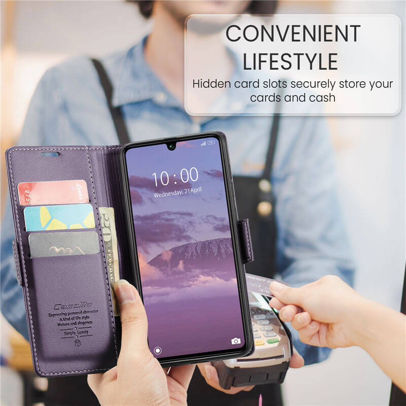 CaseMe Xiaomi Redmi 15C Wallet RFID Blocking Magnetic Buckle Case - Image 8