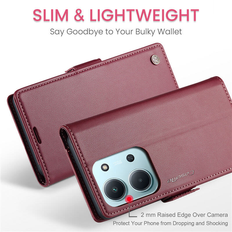CaseMe Xiaomi Redmi 15C Wallet RFID Blocking Magnetic Buckle Case - Image 9
