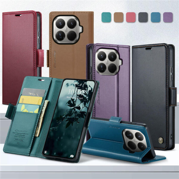 Alternative view of CaseMe Xiaomi 15T Pro Wallet RFID Blocking Magnetic Buckle Case