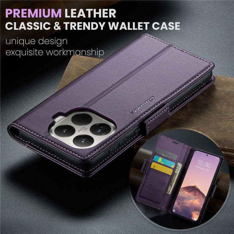 CaseMe Xiaomi 15T Pro Wallet RFID Blocking Magnetic Buckle Case - Image 9
