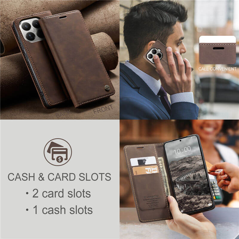 CaseMe Xiaomi 15T Pro Wallet Suede Leather Case - Image 7