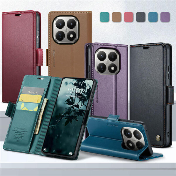Alternative view of CaseMe Xiaomi 15T Wallet RFID Blocking Magnetic Buckle Case