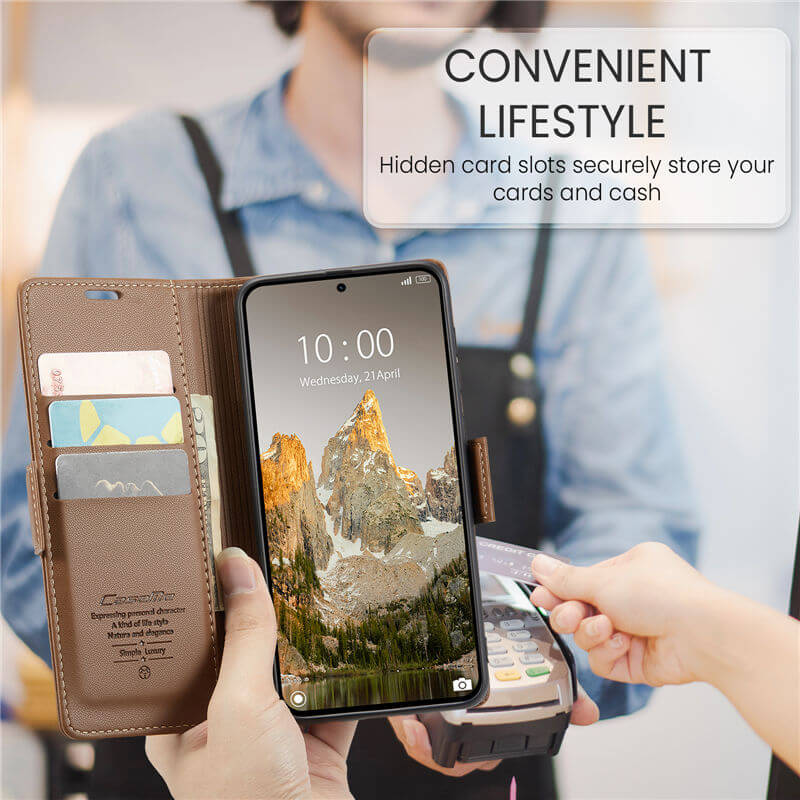 CaseMe Xiaomi 15T Wallet RFID Blocking Magnetic Buckle Case - Image 8