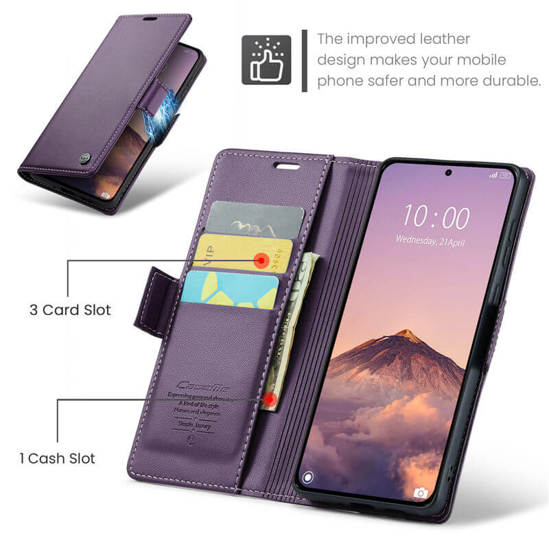 CaseMe Xiaomi 15T Wallet RFID Blocking Magnetic Buckle Case - Image 4