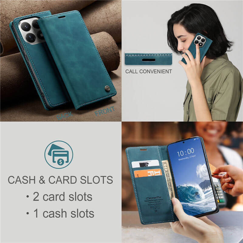 CaseMe Xiaomi 15T Wallet Suede Leather Case - Image 7