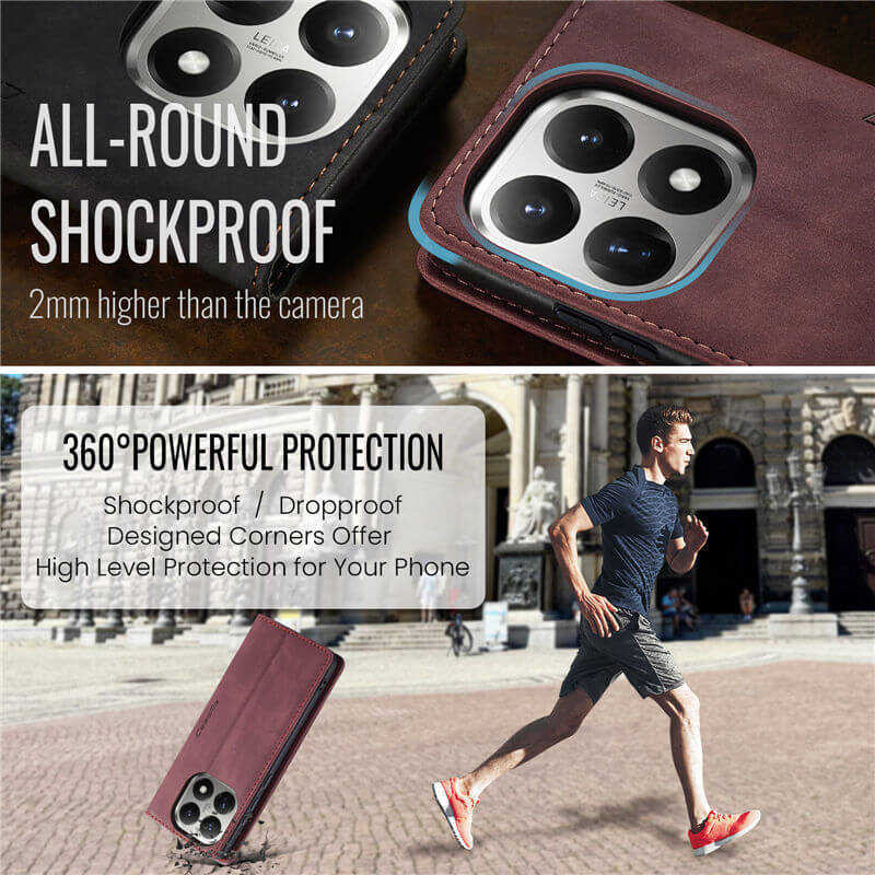 CaseMe Xiaomi 15T Wallet Suede Leather Case - Image 10