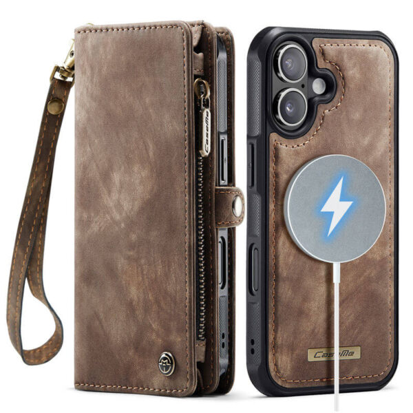 Alternative view of CaseMe iPhone 17 2-in-1 Magnetic Wallet Case with MagSafe Wireless Charging, RFID Blocking & Wrist Strap