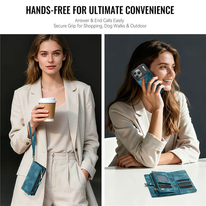 CaseMe iPhone 17 Pro Max 2-in-1 Magnetic Wallet Case