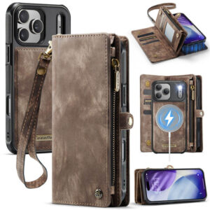 CaseMe iPhone 17 Pro Max 2-in-1 Magnetic Wallet Case with MagSafe Wireless Charging, RFID Blocking & Wrist Strap
