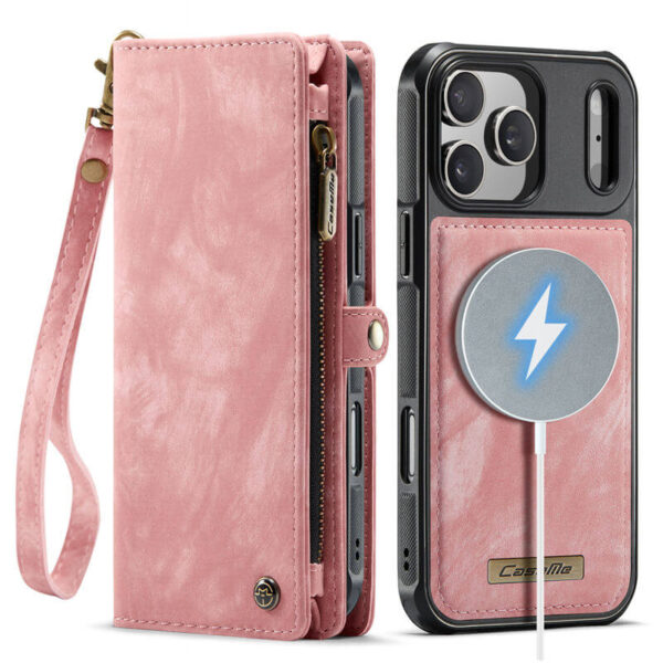 Alternative view of CaseMe iPhone 17 Pro Max 2-in-1 Magnetic Wallet Case with MagSafe Wireless Charging, RFID Blocking & Wrist Strap