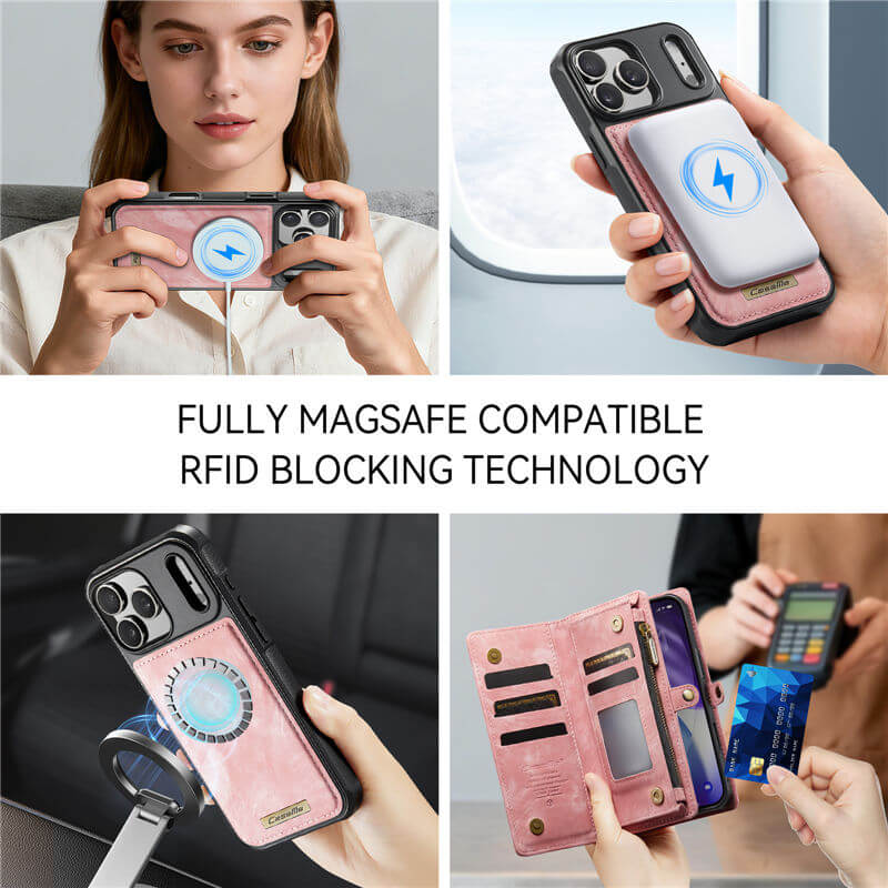CaseMe iPhone 17 Pro Max 2-in-1 Magnetic Wallet Case